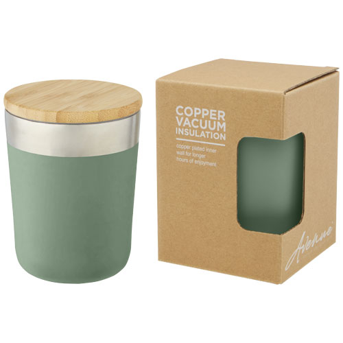 Mug avec couvercle publicitaire 300 ml LAGAN Vert bruyère